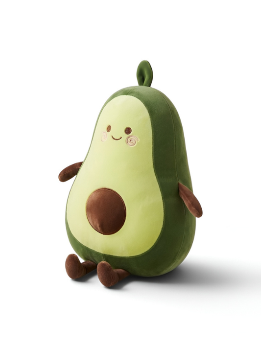 Fluffy Avocado Stuffed Plush Toy 10-Inch  Soft Kawaii Fruit Pillow & Cuddly Hugging Plushie ST14160