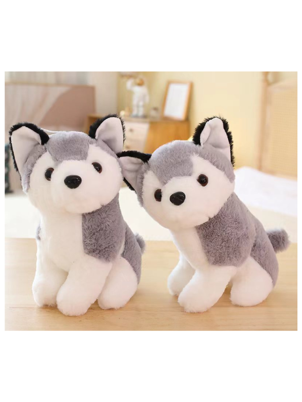 Fluffy Husky Dog Plush Toy - 8-Inch Stuffed Animal Toy LMI11089.