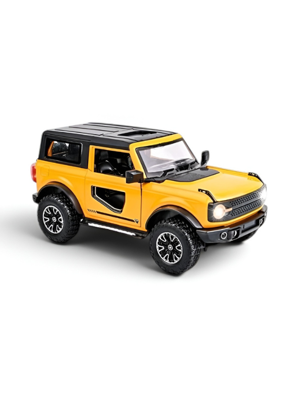 Ford Bronco Diecast Model Car – Yellow 1:24 Detailed Metal Collectible with Opening Doors TV7289