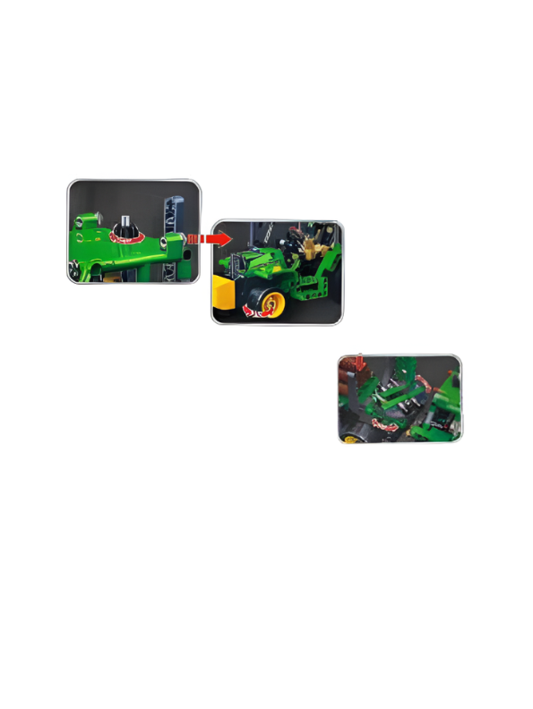 Forestry Logging Tractor Toy with Trailer & Crane Building Block Set TV5636.
