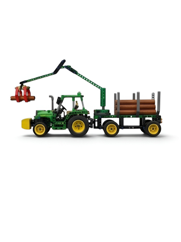 Forestry Logging Tractor Toy with Trailer & Crane Building Block Set TV5636.