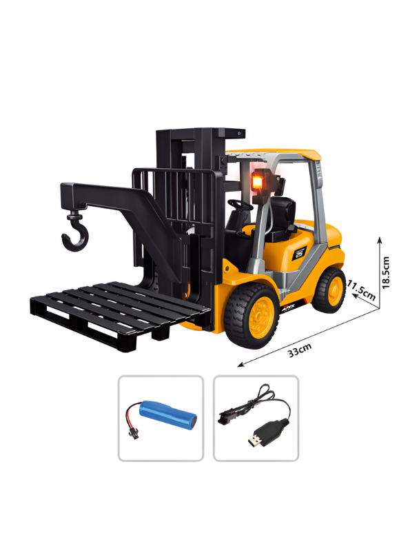 Forklift Truck Remote Control Construction Vehicle with Pallet & Hook MD713