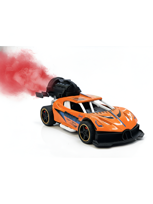 Friction-Powered Jet Racing Car with Rear Water Mist Smoke & LED Lights Orange LMI15389