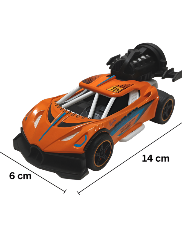 Friction-Powered Jet Racing Car with Rear Water Mist Smoke & LED Lights Orange LMI15389
