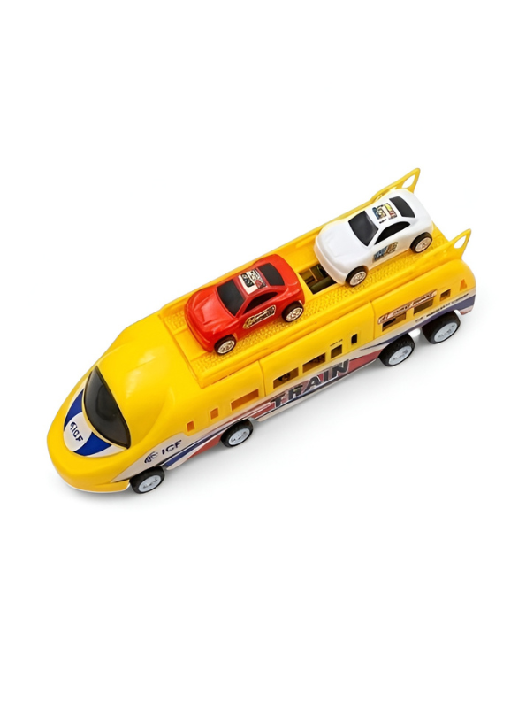 Friction Powered Express Train Toy with 4 Mini Pull-Back Cars TV3344.