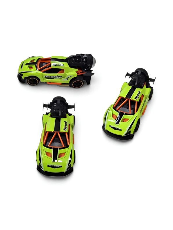 Friction-Powered Jet Racing Car with Rear Water Mist Smoke & LED Lights Green LMI15389