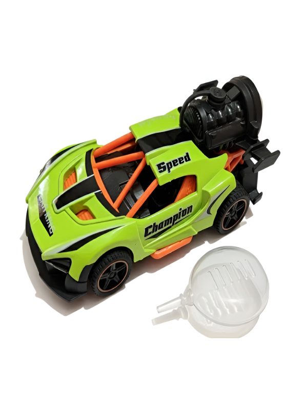 Friction-Powered Jet Racing Car with Rear Water Mist Smoke & LED Lights Green LMI15389