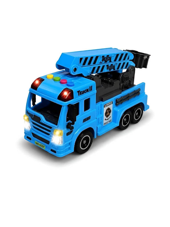 Friction Powered Rescue Crane Truck Toy Blue NX16817.