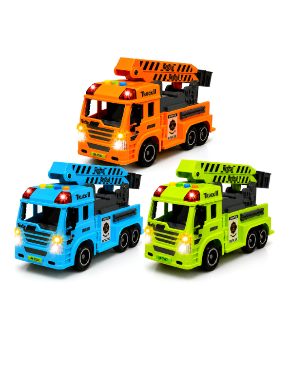 Friction Powered Rescue Crane Truck Toy Blue NX16817.