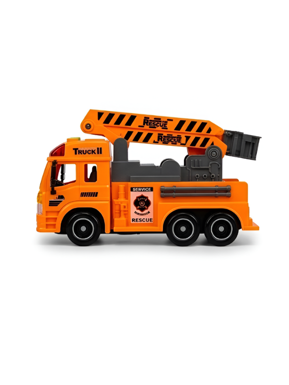 Friction Powered Rescue Crane Truck Toy Orange NX16817.