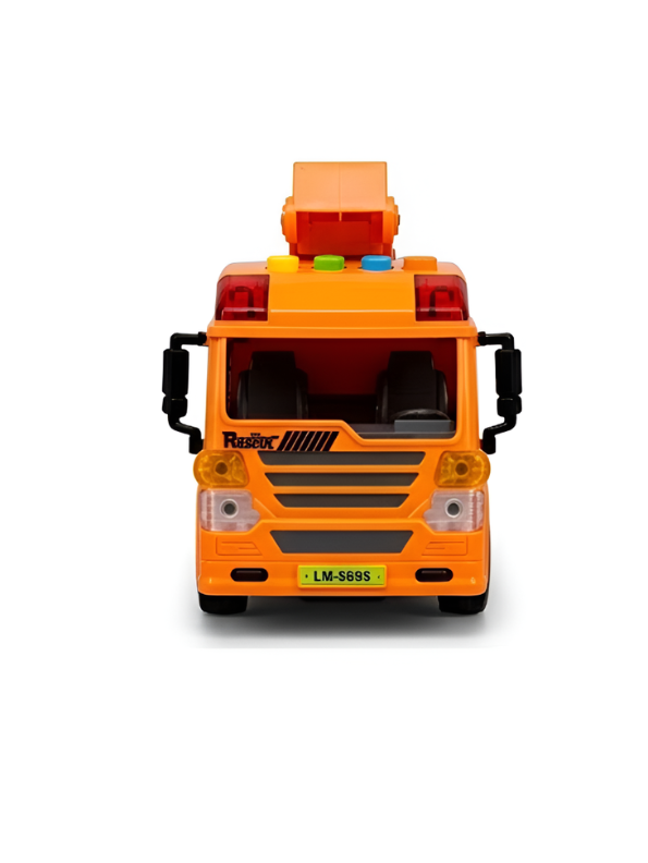 Friction Powered Rescue Crane Truck Toy Orange NX16817.