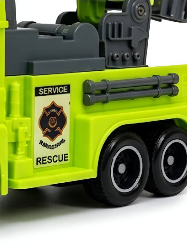 Friction Powered Rescue Crane Truck Toy Green NX16817.
