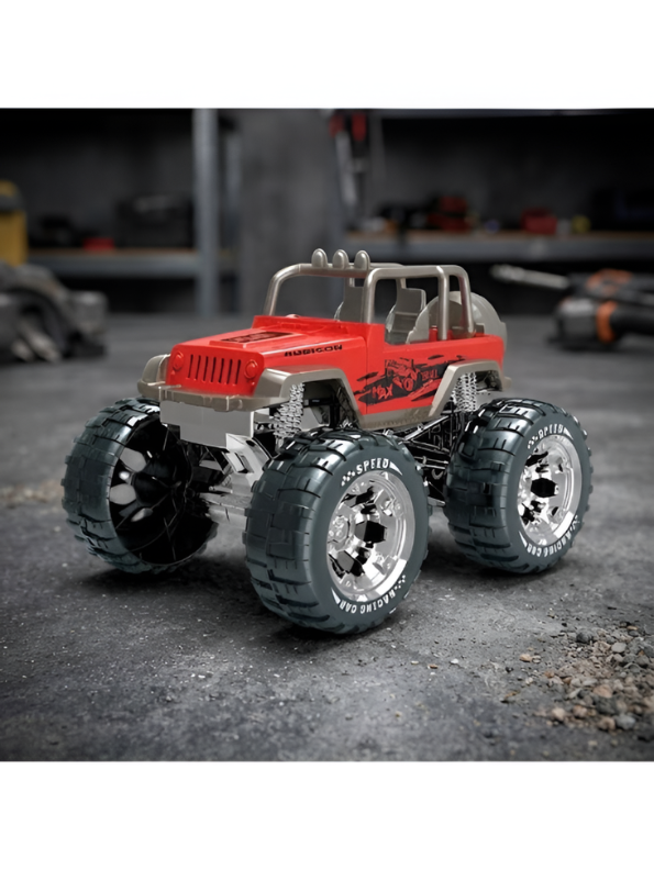 Pack Of 3 Friction Powered Rubicon Off-Road Monster Truck | 4WD Racing Car MD721