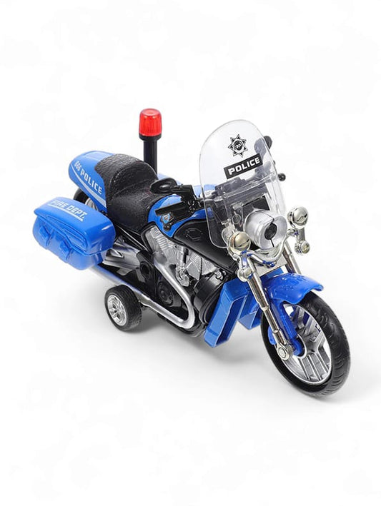 Friction Speed Police Diecast Bike Model 555 - Blue (S)