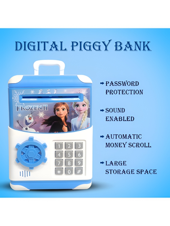 Frozen 2 Digital Piggy Bank with Password Lock & Auto Note Scroll | ATM Money Safe LMI10365.