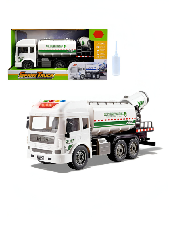 FunBlast City Cleaner Spray Tanker Truck Toy for Kids – Water Spraying Friction-Powered Toy Truck with Lights & Sounds Green LMI13475.