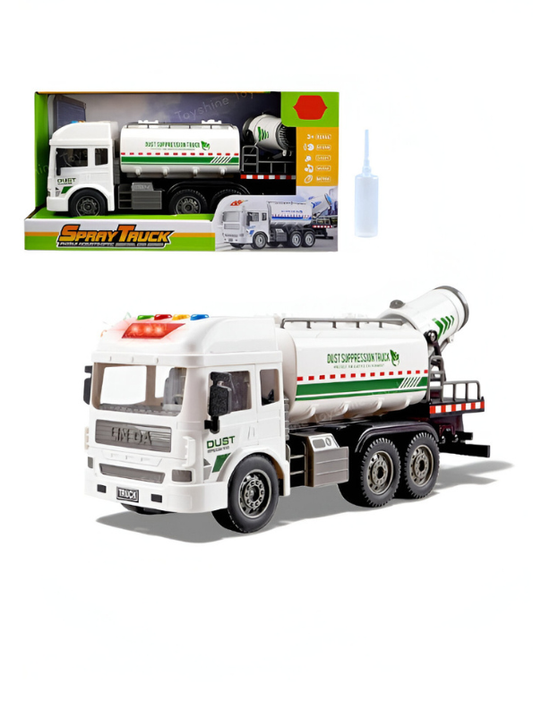 FunBlast City Cleaner Spray Tanker Truck Toy for Kids – Water Spraying Friction-Powered Toy Truck with Lights & Sounds Green LMI13475.