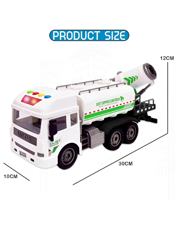 FunBlast City Cleaner Spray Tanker Truck Toy for Kids – Water Spraying Friction-Powered Toy Truck with Lights & Sounds Green LMI13475.