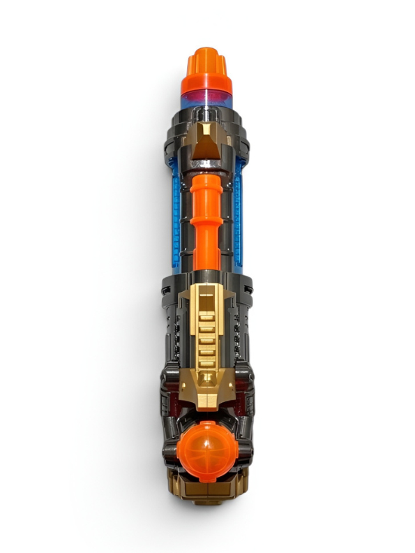 Futuristic Sci-Fi Toy Blaster Gun with LED Lights and Sound Effects – Golden & Blue Space Rifle Toy for Kids TV5667