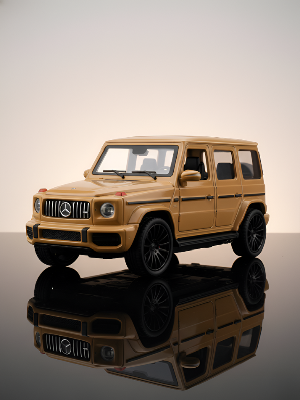 Mercedes-Benz G-Class Diecast Model Car - 10cm G-Wagon Miniature, 1:43 Scale Toy Mustard .