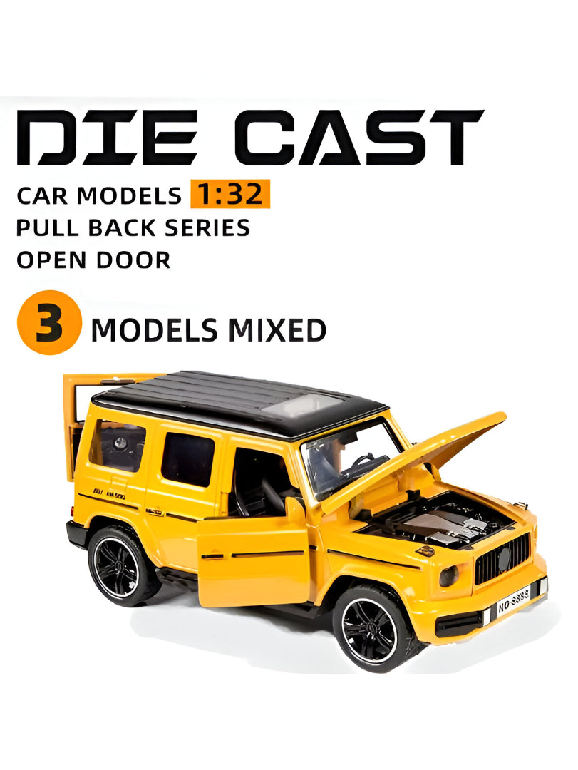Yellow - Mercedes-Benz G-Wagon Diecast Model Car Scale 1:32 | Openable Doors & Hood | Toy SUV Collectible LMI15731