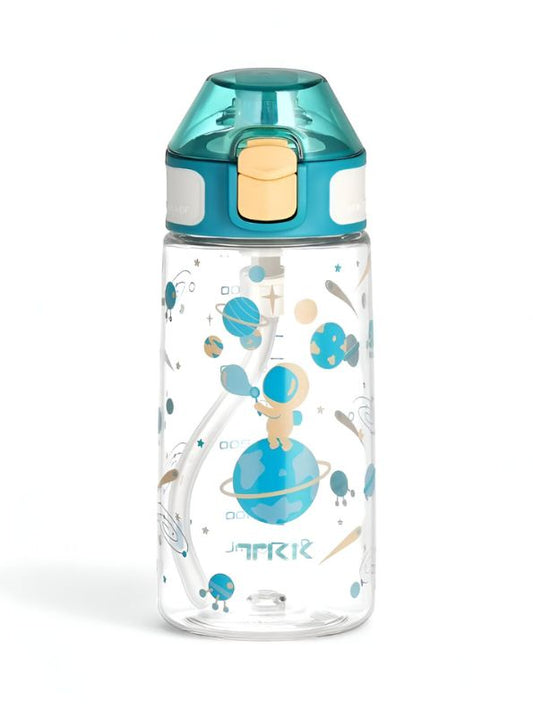 Turquoise - GalaxyJet Kids Water Bottle – 500ml Leakproof Bottle with Rocket & Astronaut Print for School & Travel NOV3313.