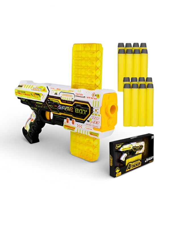Game Bot Blasting Expert Soft Bullet Toy Gun with Foam Darts and Round Ammo Belt NX16315.