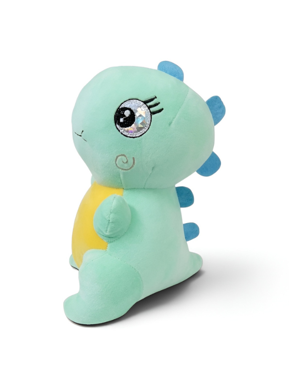 Green Dinosaur Plush Toy –  8-Inch Cute Soft Stuffed Animal with Sparkly Eyes for Kids and Toddlers