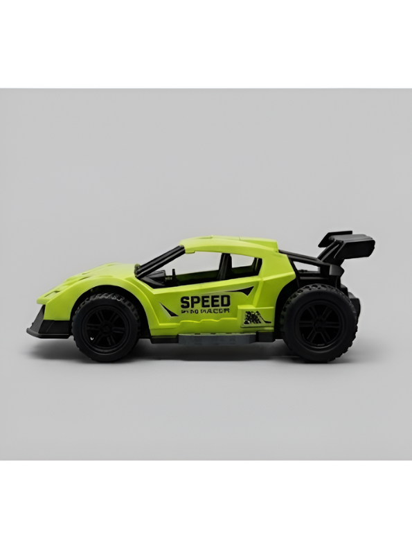 Green Sport Racing Toy Car with Rear Spoiler - High-Speed Design Diecast Style Model LMI16820