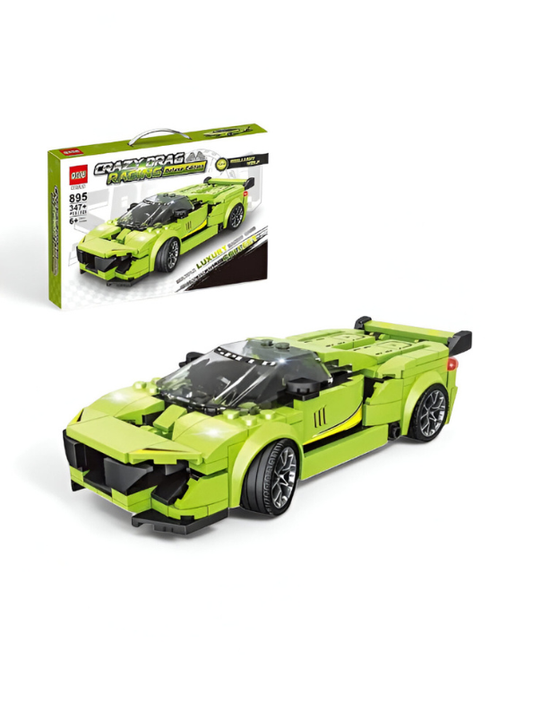 Green Supercar Building Blocks Set 347+ Pcs | Racing Car Brick Toy Kit for Kids & Adults TV5377.