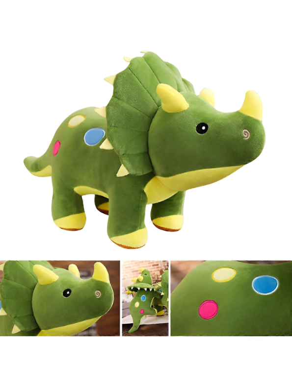 Green Triceratops Plush Dinosaur 8-Inch Soft Toy ST14748.