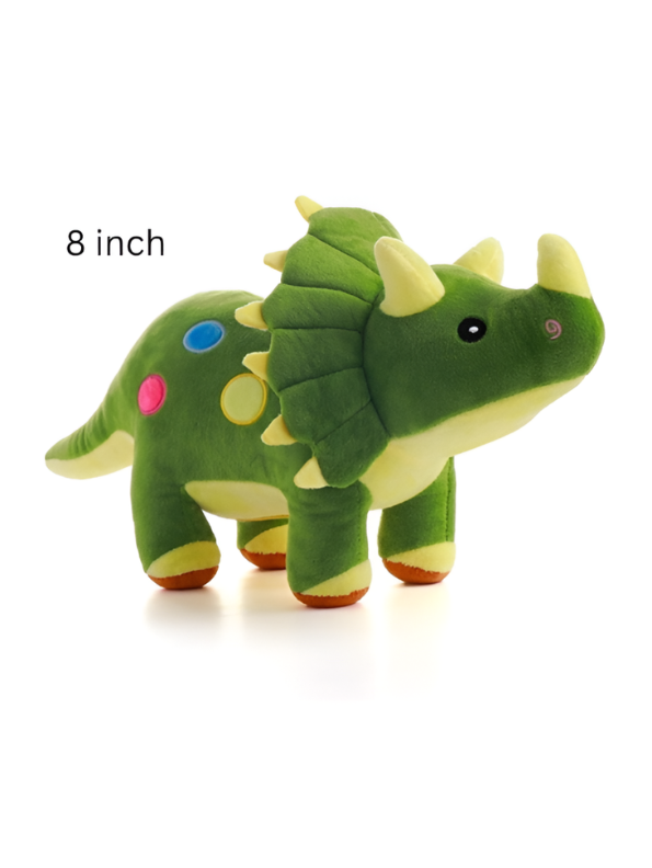 Green Triceratops Plush Dinosaur 8-Inch Soft Toy ST14748.