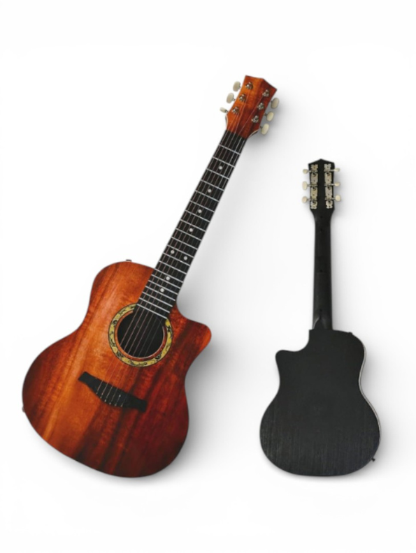 30-Inch Beginner Acoustic-Electric Guitar - Small Body Cutaway Folk Guitar for Kids & Adults with Premium Wood Finish LMI14023