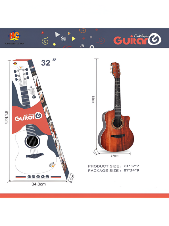30-Inch Beginner Acoustic-Electric Guitar - Small Body Cutaway Folk Guitar for Kids & Adults with Premium Wood Finish LMI14023
