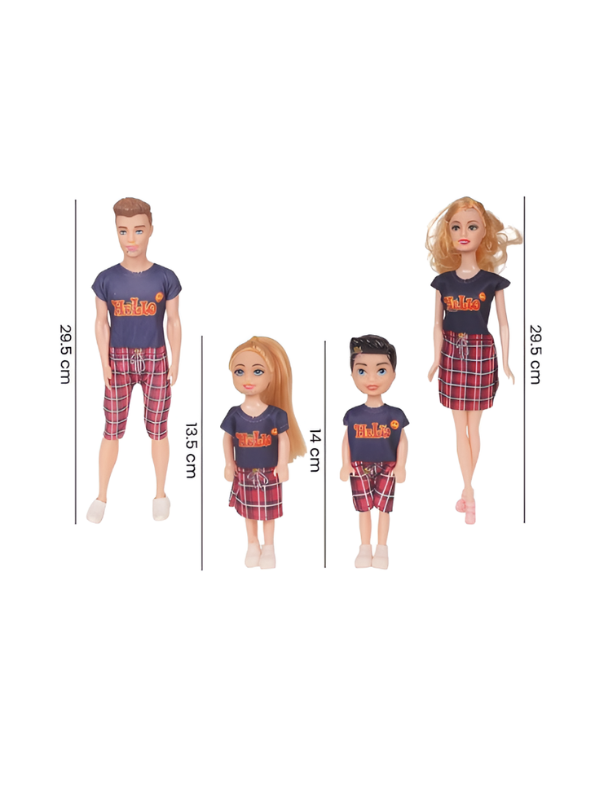 Happy Family Fashion Doll Set – 4-Piece Family Dolls for Pretend Play TV3508.