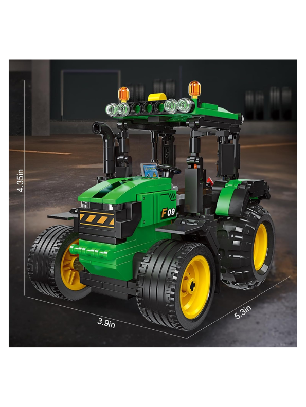 Harvest Ranch Tractor Building Set – 304 Pcs Pullback Farm Vehicle Toy for Kids TV1266.