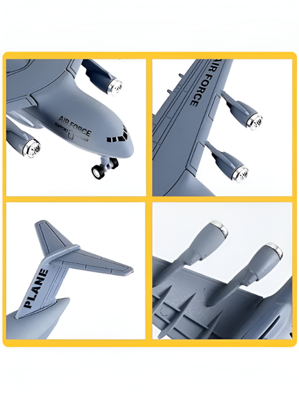 Heavy-Duty Military Cargo Aircraft Model – Die-Cast C-17 Transport Jet Collectible Toy LMI15817.