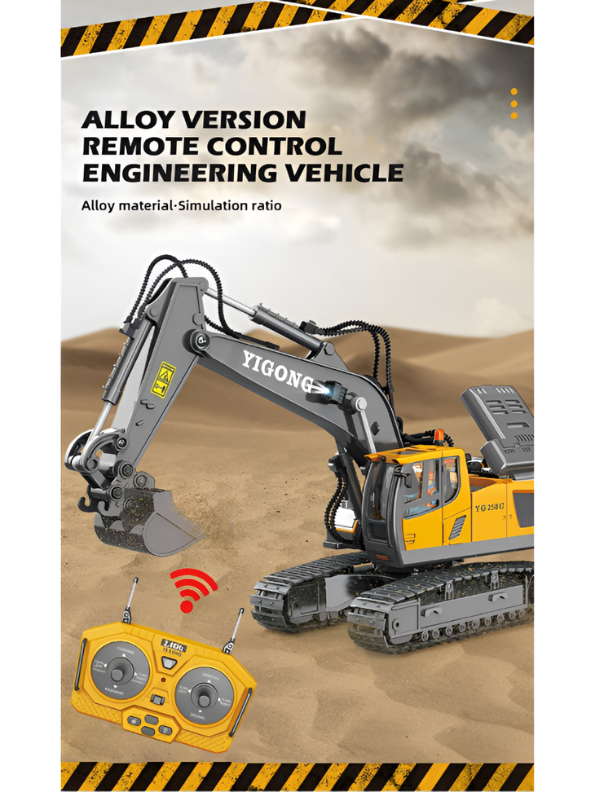 Heavy Duty RC Excavator Toy – 11-Channel 2.4GHz Remote Control Construction Truck with Alloy Bucket & Sturdy Tracks – All-Terrain Toy Vehicle TV7212