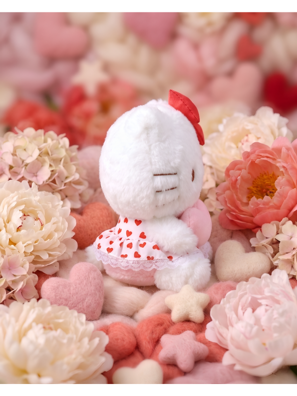 Hello Kitty Plush Toy - 8-Inch Soft Stuffed Animal with Pink Heart and Red Bow for Kids ST11131