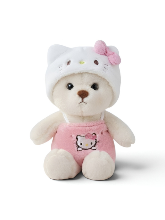 Hello Kitty Teddy Bear Plushie | 8 Inch Cute Soft Teddy Bear in Pink Hello Kitty Outfit ST15739