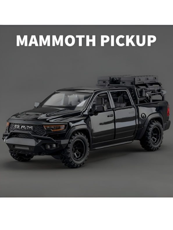 Hennessey Mammoth 1000 RAM TRX 1:32 Scale Diecast Model Truck Black with Acrylic Display Case MD520