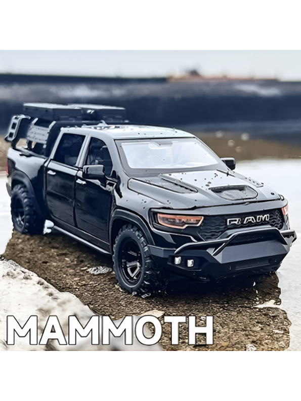 Hennessey Mammoth 1000 RAM TRX 1:32 Scale Diecast Model Truck Black with Acrylic Display Case MD520