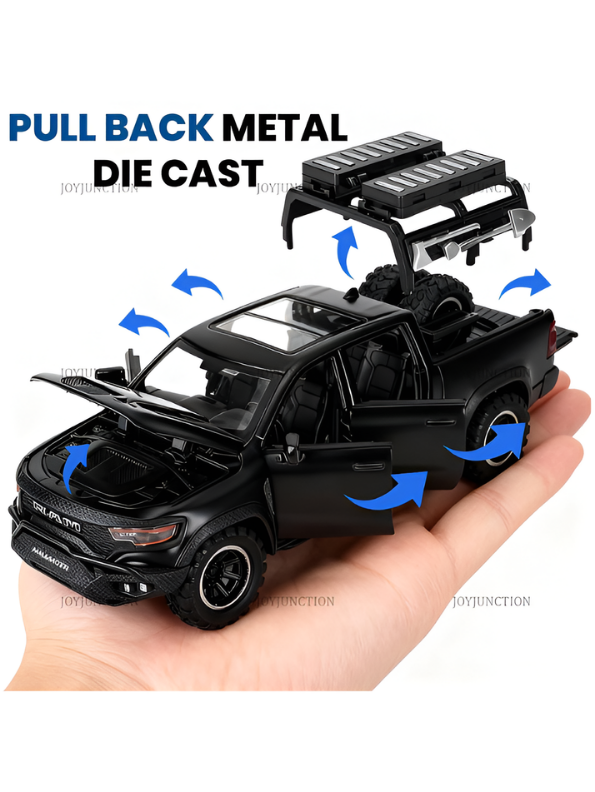 Hennessey Mammoth 1000 RAM TRX 1:32 Scale Diecast Model Truck Black with Acrylic Display Case MD520