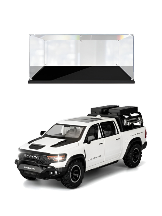 Hennessey Mammoth 1000 RAM TRX 1:32 Scale Diecast Model Truck White with Acrylic Display Case