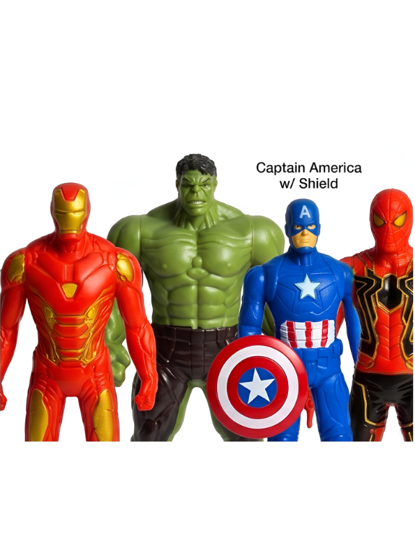 Heroes of Might Superhero Action Figure Set (5-Pack) with Toy Assault Rifles & Shield LMI15650