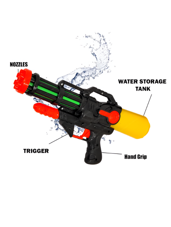 High-Pressure Holi Pichkari Water Gun | 260ml Modern Multi-Shot Powerful Water Blaster White LMI11395.