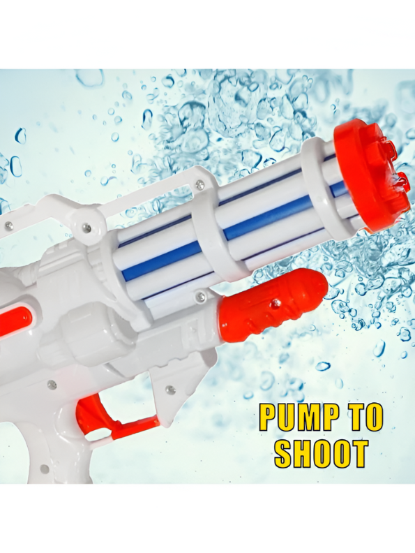 High-Pressure Holi Pichkari Water Gun | 260ml Modern Multi-Shot Powerful Water Blaster White LMI11395.