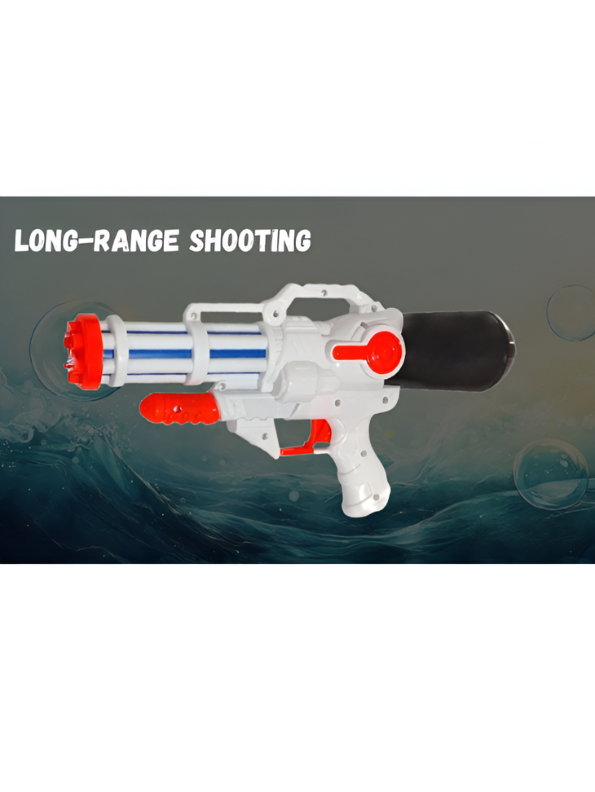 High-Pressure Holi Pichkari Water Gun | 260ml Modern Multi-Shot Powerful Water Blaster White LMI11395.