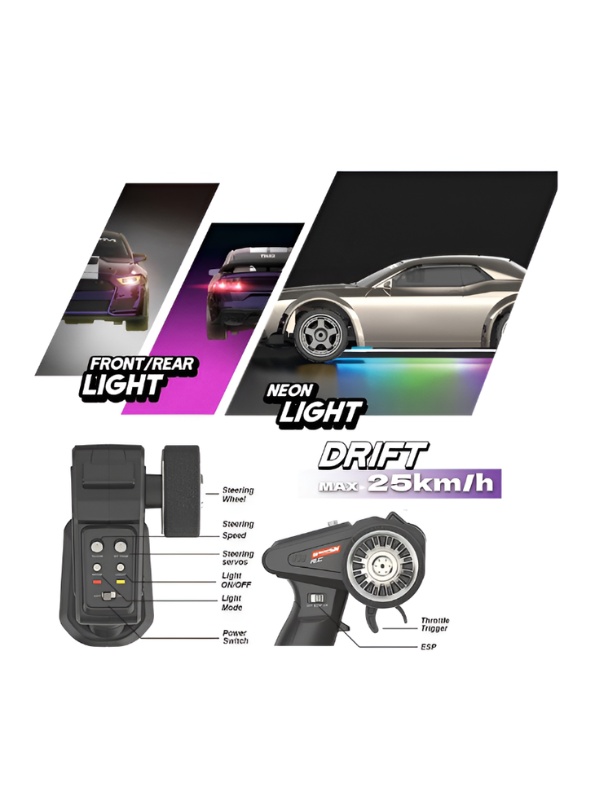 High-Speed 4WD RC Drift Car - Ford Mustang Style Remote Control Car MD622