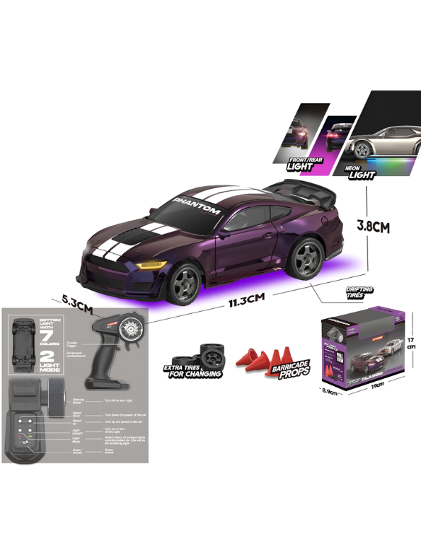 High-Speed 4WD RC Drift Car - Ford Mustang Style Remote Control Car MD622